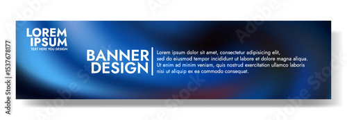Modern banner design with a shimmering twilight blue background