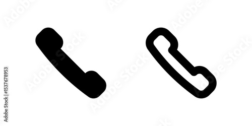 Contact Us Hotline Icon Set. A black glyph and outline icon of a phone, indicating hotline support.