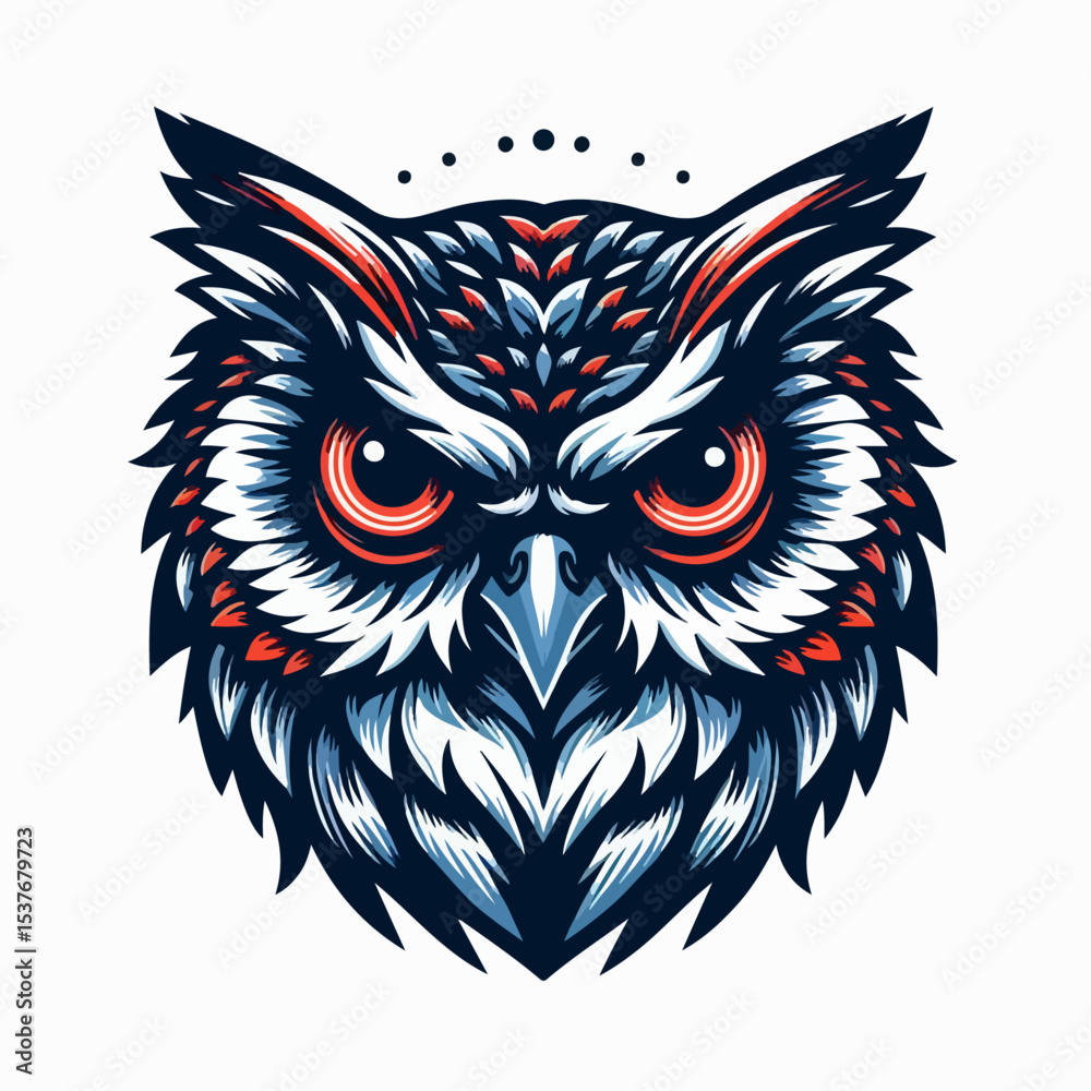 Fototapeta premium owl head vector illustration