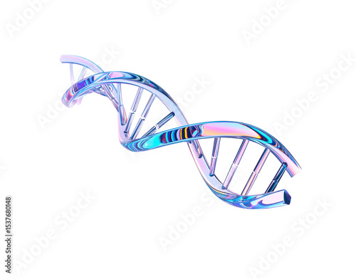Iridescent DNA Helix A Futuristic Chromatic Representation of Genetic Code