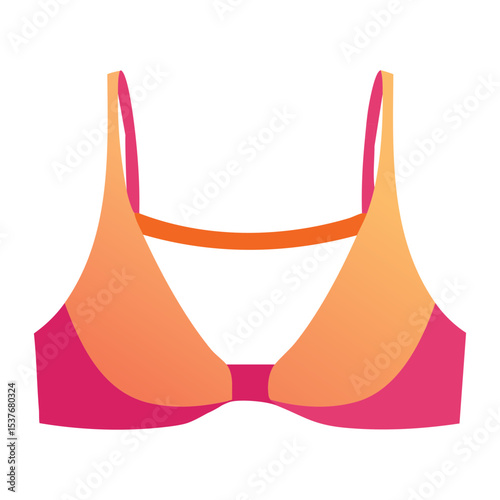 Modern Orange Pink Sports Bra Design