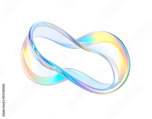 Iridescent Mobius Strip A Luminous Flowing Infinity Symbol with Holographic Sheen