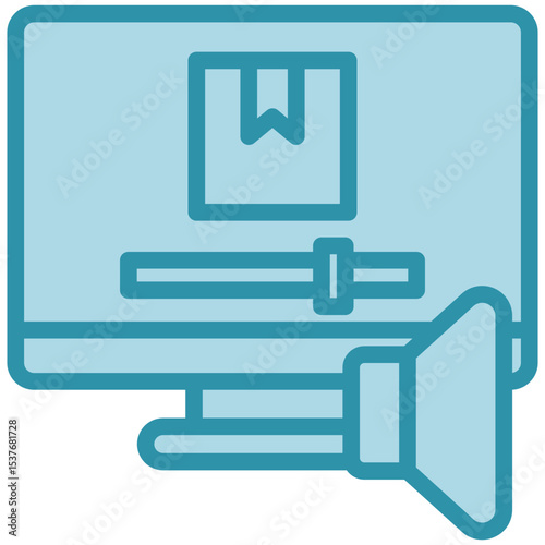 Audio Tool dual tone blue color, mini illustration icon. use for modern concept, print, UI, UX kit, web and app development. Vector related to product offering, marketing, business.