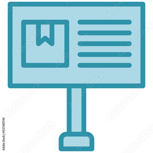 Banner Ads dual tone blue color, mini illustration icon. use for modern concept, print, UI, UX kit, web and app development. Vector related to product offering, marketing, business.