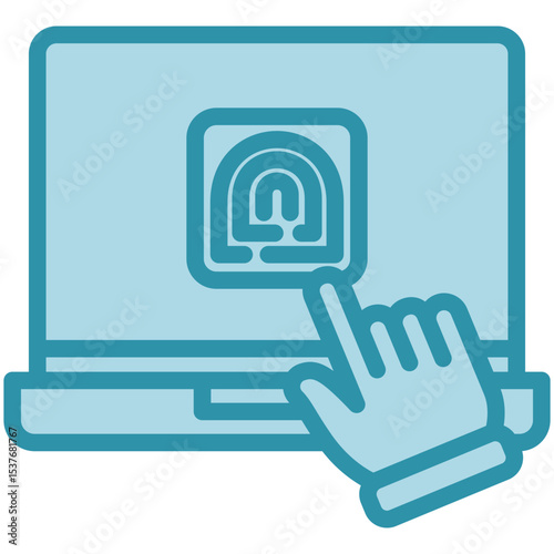 Biometric Scan dual tone blue color, mini illustration icon. use for modern concept, print, UI, UX kit, web and app development. Vector related to product offering, marketing, business.