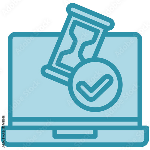 Beta Access dual tone blue color, mini illustration icon. use for modern concept, print, UI, UX kit, web and app development. Vector related to product offering, marketing, business.