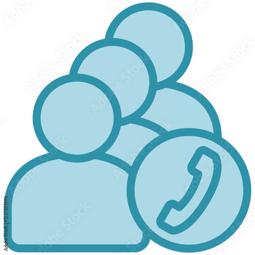 Call Queue dual tone blue color, mini illustration icon. use for modern concept, print, UI, UX kit, web and app development. Vector related to product offering, marketing, business.