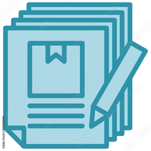 Bulk Editor dual tone blue color, mini illustration icon. use for modern concept, print, UI, UX kit, web and app development. Vector related to product offering, marketing, business.