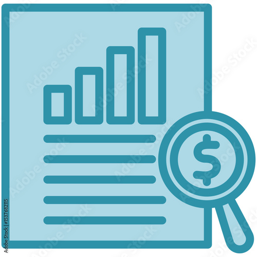 Case Study dual tone blue color, mini illustration icon. use for modern concept, print, UI, UX kit, web and app development. Vector related to product offering, marketing, business.