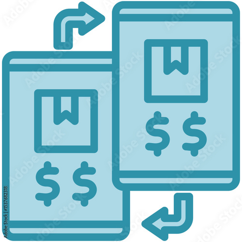 Comparison dual tone blue color, mini illustration icon. use for modern concept, print, UI, UX kit, web and app development. Vector related to product offering, marketing, business.