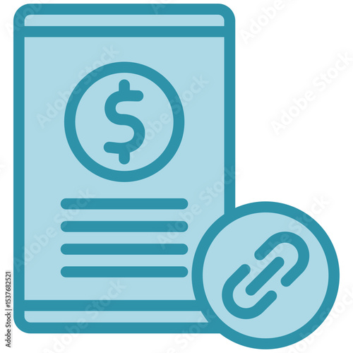 Payment Link dual tone blue color, mini illustration icon. use for modern concept, print, UI, UX kit, web and app development. Vector related to product offering, marketing, business.