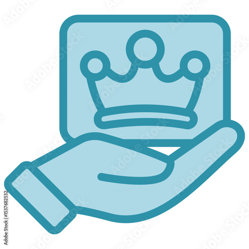 Vip Member dual tone blue color, mini illustration icon. use for modern concept, print, UI, UX kit, web and app development. Vector related to product offering, marketing, business.