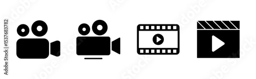 Video icon set. video camera icon vector. movie sign. cinema