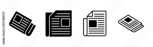 Newspaper icon set. news paper vector sign