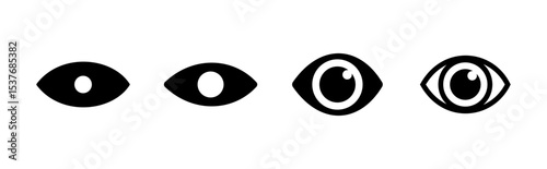 Eye icon set. Eye vector icon. Look and Vision icon.