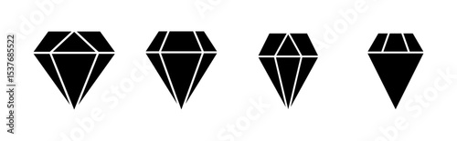 Diamond icon set. diamond gems vector icon.