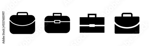 Briefcase icon set. suitcase icon. luggage symbol.
