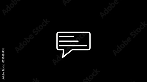Mail inbox or message icon animation on white background.Social media notification message and mail.