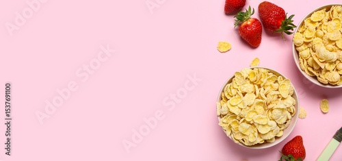 Bowls with tasty cornflakes...
