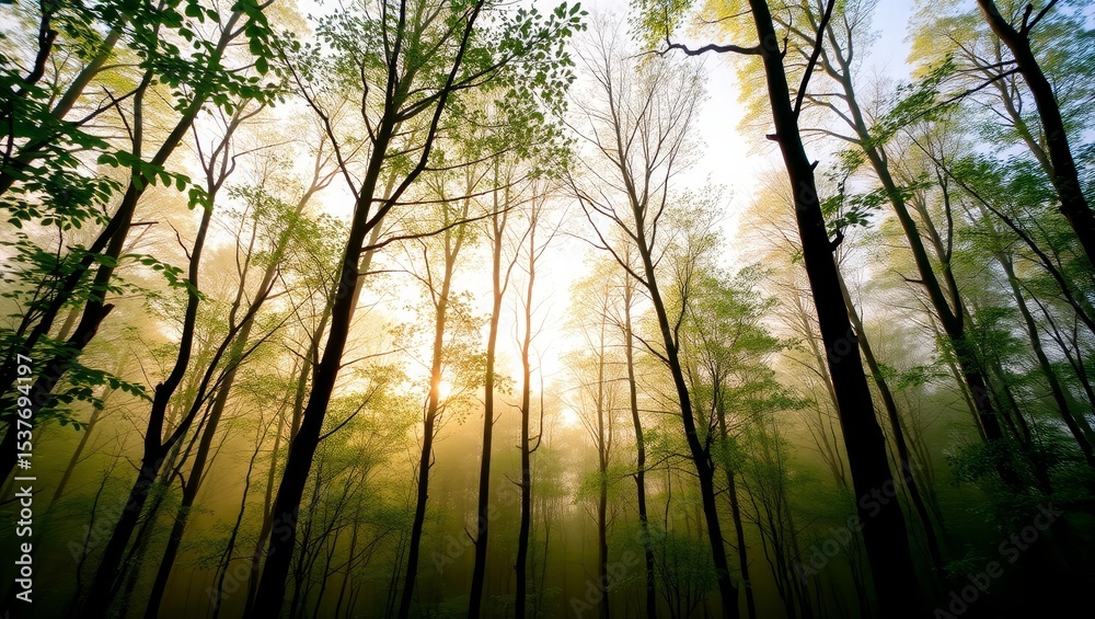Naklejka premium sunrise in the forest