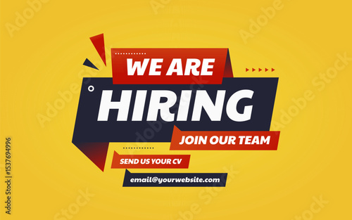 Were Hiring Banner Design Join Our Team Bold and Colorful Job Vacancy Design