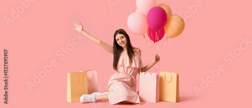 Happy teenage girl with col...