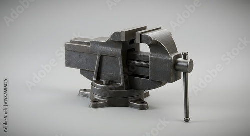 3D Render of a Sturdy Metal Vise, Industrial Tool