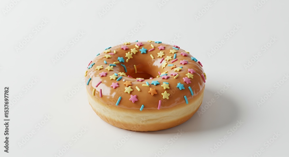 Colorful sprinkled glazed donut Colorful sprinkled glazed donut