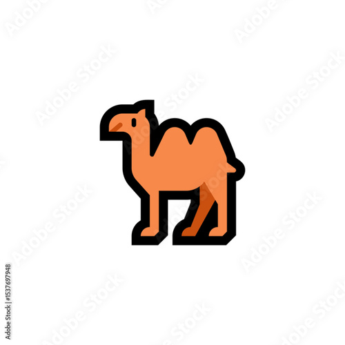 Simple Cartoon Camel Icon Illustration
