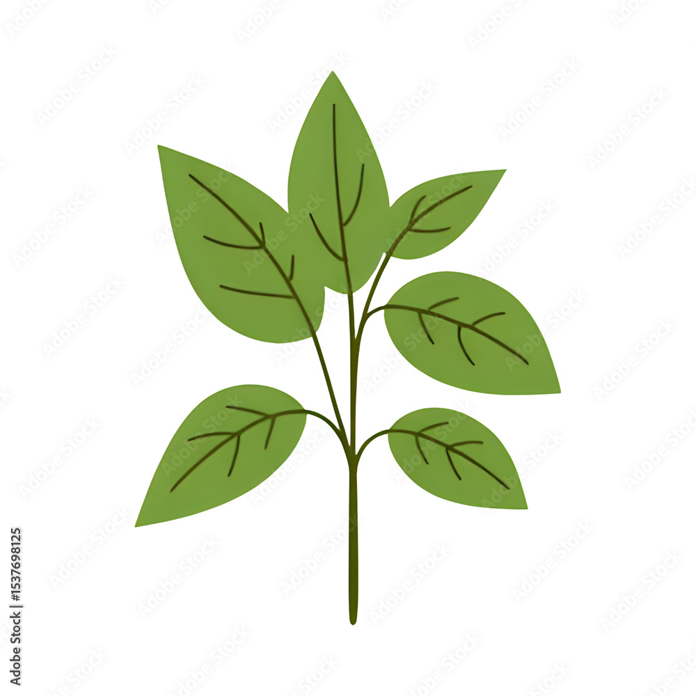 Naklejka premium Botanical Plant Foliage Decorative Element