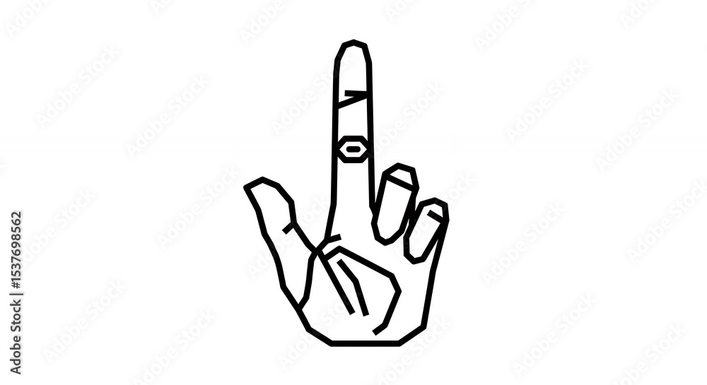 Obraz premium Hand pointing upward graphic