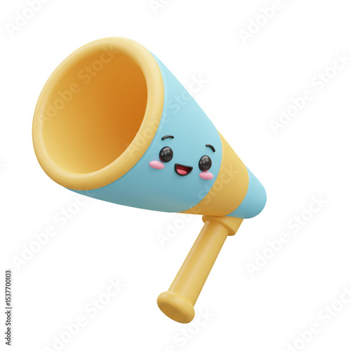 3d Cute Cartoon Telescope Discovering The Secrets Of Distant Universe
