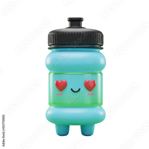 3d Cute Bottle With Heart Eyes Water Bottle Love Design