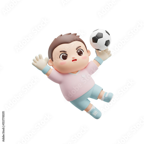 Young Goalie Ready to Make a Save on Field