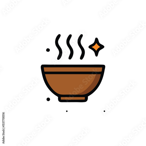 Steaming bowl of hot soup, delicious and comforting food.