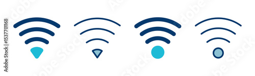 WIFI Icon vector isolated on white background. signal vector icon. Wireless and wifi icon or sign for remote internet access