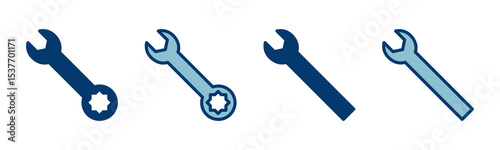 wrench icon vector isolated on white background. Wrench vector icon. Spanner symbol