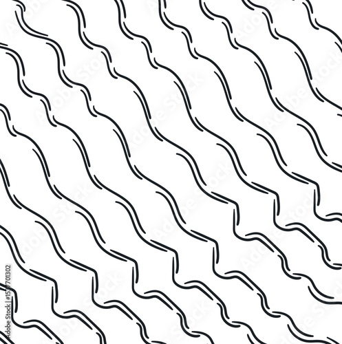 Double sinuous or wavy lines create texture. Imitation of sandy ocean floor