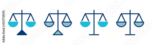 Scales icon vector isolated on white background . Law scale icon. Justice sign