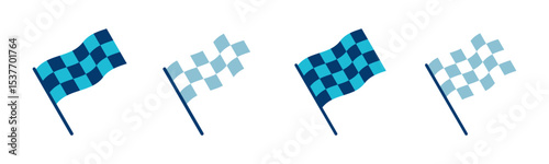 Race flag icon vector isolated on white background. Competition sport flag line vector icon. Racing flag. Start finish flag. Checkered. Start