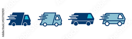 Delivery Icon vector isolated on white background. Fast Delivery Icon. Fast shipping delivery truck. Truck icon delivery