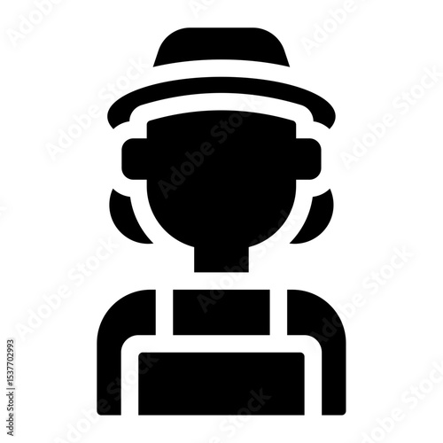 woman farmer vector icon