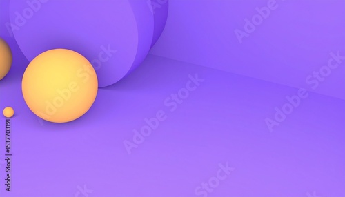 Abstract Purple and Yellow 3D Sphere Composition