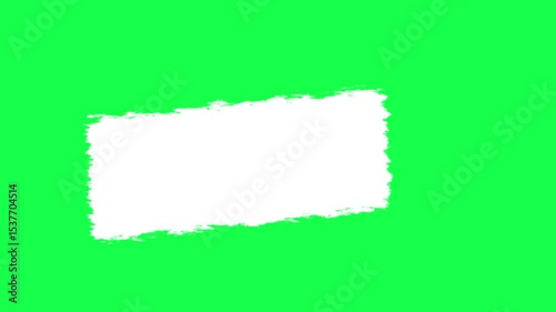 White grunge brush stroke animation with green screen for visual effects and editing transitions