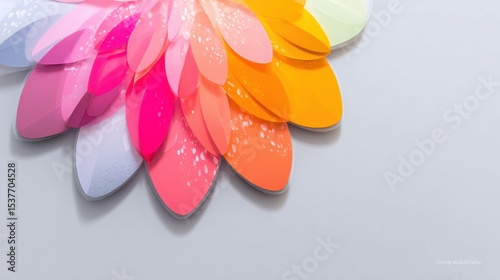 Vibrant Abstract Digital Flower Art with Colorful Gradient Petals