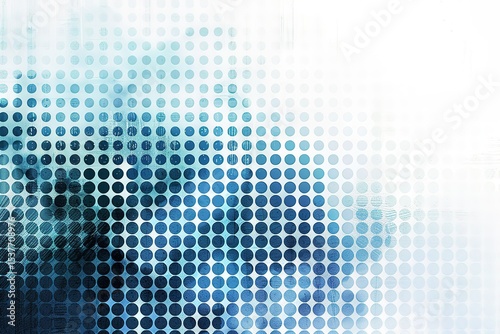 Abstract pattern of blue gradient circles against a textured white background