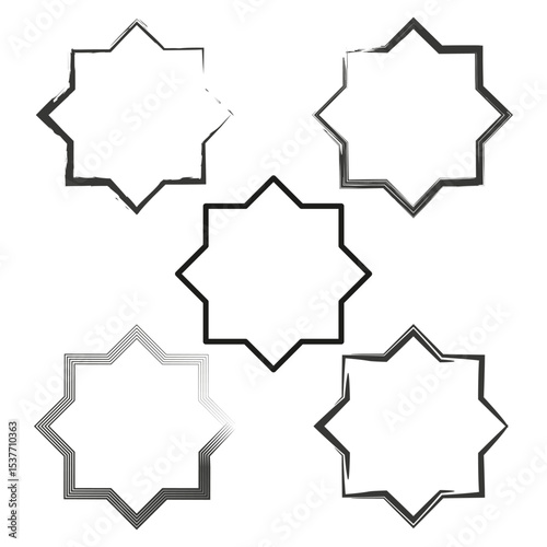 Star outline icon. Geometric sharp shape. Simple vector figure. White background sketch.