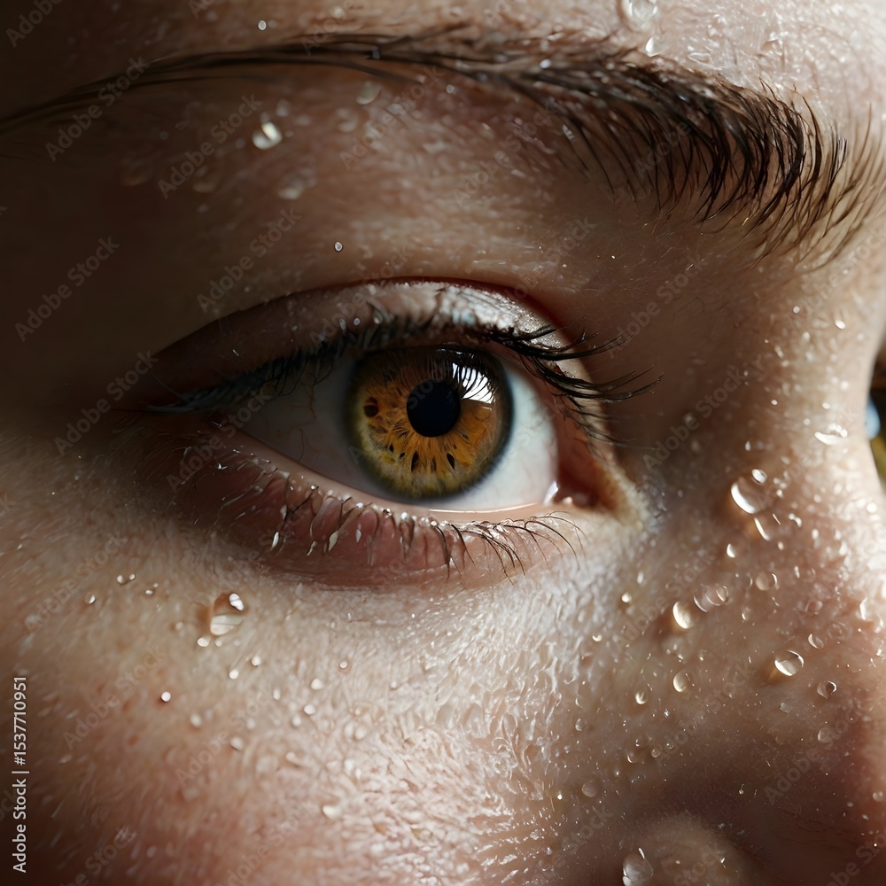 Fototapeta premium eye, macro, face, beauty, eyes, pupil, look, iris, eyelash, eyeball, eyebrow, close-up, eyelashes, closeup, woman, vision, view, skin, makeup, blue, looking, people, mascara, green, close