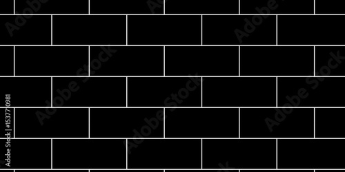 Pavement urban floor rock close up seamless mosaic stone concrete wall surface tiles. subway vector block rock black brick wall texture background.	