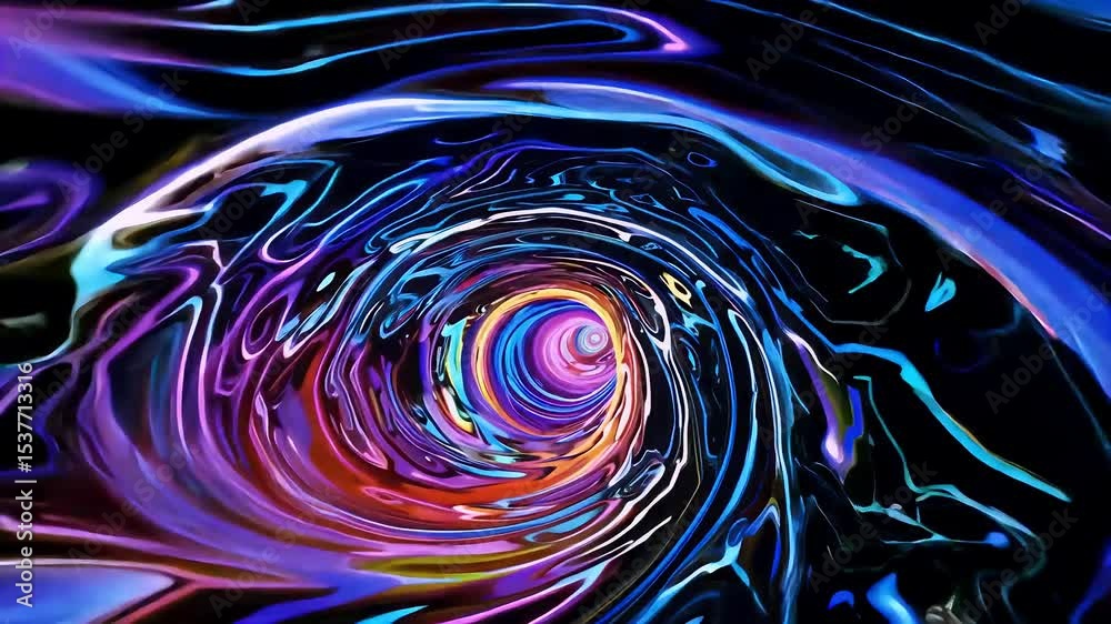 Explore abstract 3D hyperspace warp seamless loop animation evokingfuturistic journey colorful swirling tunnels invirtual reality setting space tunnel background science genesis wormhole galaxy speed